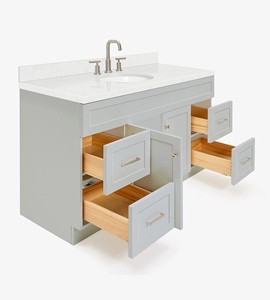 Meuble de salle de bain sur mesure Felix 60 pouces, meuble sous-vasque simple, 4 options de finition, fabricant OEM Vietnamien - Product Image 4