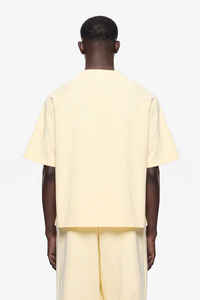 Camiseta Oversize para Hombre, Color Amarillo Claro, Mezcla de Algodón, Cuello Redondo, Estilo Casual Holgado, Ropa Urbana, Marca Privada Personalizada - Product Image 2