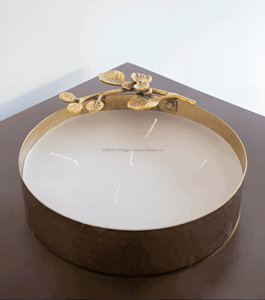 Fleur d'or martelée de luxe de vente chaude sur la bougie d'Urli de tige - Product Image 3