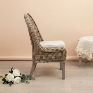Handwoven Rattan Dining <b>Chair</b> Cushion Coastal Eco-Friendly Durable Ergonomic High-<b>Back</b> <b>Support</b> Luxury Home Hotel Restaurant - Product Image 2