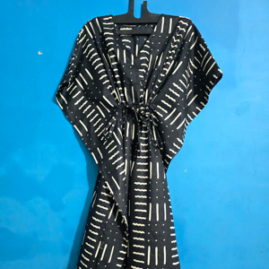 Vestido Kaftán Negro para Dama de Honor, Talla Grande, Estilo Boho, Kimono Maxi, Poncho Largo, Vestido de Fiesta Africano Bohemio - Product Image 1