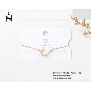 Bracciale Zodiacale Pulsara Cancro in Acciaio Inossidabile, Design Minimalista con Diamanti Coltivati in Laboratorio, Taglio Brillante Rotondo 12mm, Gioiello Unisex - Product Image 3