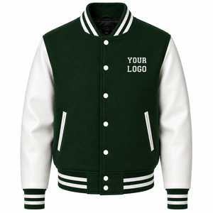Wholesale <b>Men's</b> Plus Size Leather Sleeve <b>Jacket</b> Customizable Lightweight University <b>UK</b> Style Varsity <b>Jacket</b> Personalized Design - Product Image 1