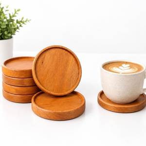 Premium <b>Wooden</b> Drink Coasters Set Round and Square Cup Mats for Dining Table Home Decor <b>Kitchen</b> <b>Accessories</b> Heat Resistant - Product Image 3