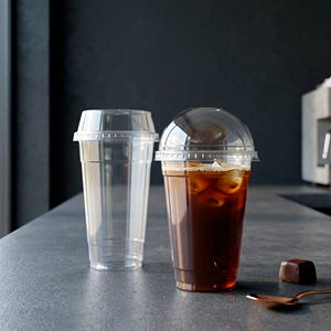 QUANG QUAN Disposable 16/22/24oz Clear PET Single Wall <b>Cups</b> 95mm Diameter For Tea Coffee Beverages Party - Product Image 5