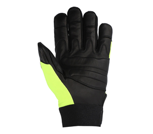 Gants de travail antidérapants en PU, bouts des doigts texturés, poignet élastique, gants de sécurité polyvalents, vert lime, noir - Product Image 3