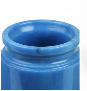 โถหินอ่อนสีน้ำเงินรอยัลทำมือพร้อมฝาปิดสุญญากาศ - ภาชนะหินตกแต่งสำหรับตกแต่งบ้านหรูหราและเก็บเครื่องประดับ - Product Image 3