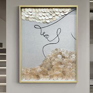 Panneau mural décoratif personnalisé en mosaïque de coquillages et nacre, style minimaliste, pour appartements haut de gamme - Product Image 2