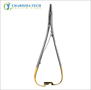 Kit chirurgical manuel en acier inoxydable Charismatech, porte-aiguille et forceps de micro-suture à embout verrouillable, certifié CE, usage hospitalier - Product Image 1