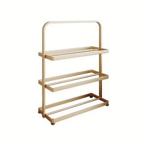 Luxury Gold Vertical Shoe <b>Rack</b> Five Tier Organizer Slim Space Saving Design Elegant Display Shelves Modern Entryway Storage - Product Image 6