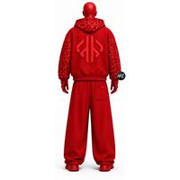 Survêtements à capuche bleu marine pour hommes, pantalons de survêtement avec motif de bateau en relief, coupe ample, fermeture éclair sur le devant, manches longues, streetwear avec poches latérales