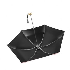 Paraguas de Viaje Manual de 6 Varillas y 5 Pliegues, con Revestimiento Negro Upv50, de Aleación y Tela Pongee, para Días Soleados y Lluviosos - Product Image 3