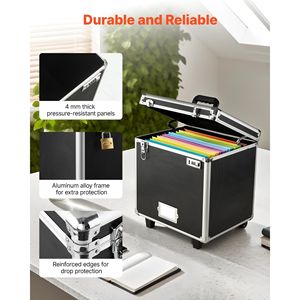 Valigetta Portatile 15.6 X 12.6 X 15 Pollici con Chiusura Interna e Manico Telescopico per Archiviazione Documenti e Scatole Multimediali - Product Image 4