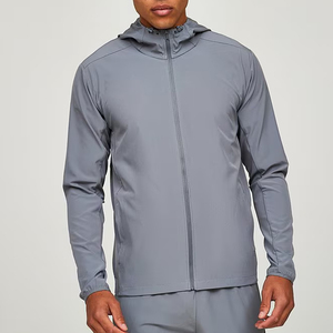<b>Men's</b> 100% Polyester Windbreaker <b>Jacket</b> Patchwork Design Front Logo Running Sports Zipper Closure Hooded Collar Waterproof - Product Image 3
