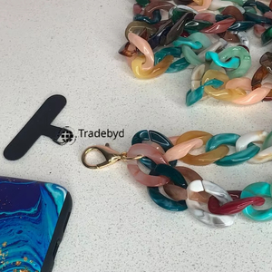 Chaîne en résine faite à la main, bijoux fantaisie élégants, collier en résine coloré, léger, durable, tendance pour femmes et filles, Tradebyd - Product Image 1