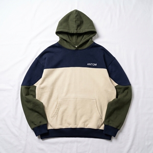 Custom Logo <b>Men</b> Two Tone Color Block Hoodie Pullover Green <b>Black</b> Contrast Hooded <b>Sweatshirt</b> Cotton Fleece Hoodies Manufacturer - Product Image 5