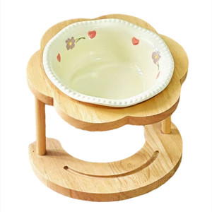 Cute Wooden Elevated Pet <b>Bowl</b> Stand for <b>Dogs</b> Indoor Use - Product Image 1