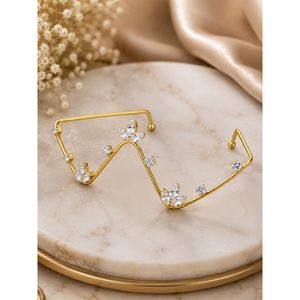 Rimless Lensless Glasses <b>Eyewear</b> with Zigzag Floral Design Fashion Statement Party Accessory for Women and Girls (F006) - Product Image 2