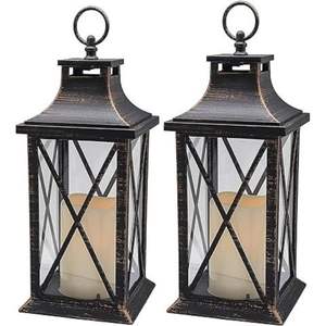 Ensemble de lanternes à bougies en métal noir moderne, lanternes décoratives en fer et en verre pour les centres de table de mariage, décoration de jardin extérieur, décoration de la maison, en vrac - Product Image 5