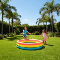 Piscina Inflable de PVC para Niños, Forma Circular, 114x25cm, 131L, con Kits de Reparación para Juegos Acuáticos