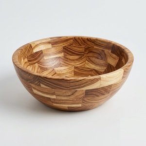 Sustainable Wooden Mixing Bowl and Centerpiece Round Acacia Wood Fruit Bowl Food Safe Rustic Serving Bowl for Hotel - Product Image 3