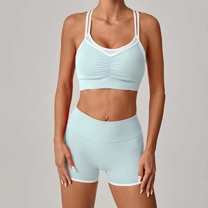 Ensemble de soutiens-gorge de sport respirants au design personnalisé, dernière mode, pour femmes, fitness, OEM, séchage rapide, haute qualité, sans couture, vente en gros, vêtements de sport - Product Image 4