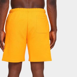 Men's Solid Color Orange Shorts <b>Elastic</b> Waist Casual Knitted Cotton Breathable Mid Waist Short Pants - Product Image 2