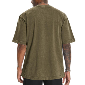 เสื้อยืดคอกลมผ้าฝ้ายทรงหลวมสไตล์วินเทจสำหรับผู้ชาย รับผลิตตามสั่งขายส่ง เนื้อผ้านุ่ม สตรีทแวร์ทันสมัย เสื้อยืดลายวินเทจสำหรับผู้ชาย - Product Image 2