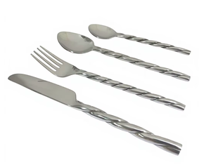 Elegante Juego de Cubiertos de Acero Inoxidable de Alta Calidad con Mangos Forjados a Mano, Acabado Pulido Espejo Ecológico para Hogar y Bodas - Product Image 2