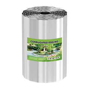 10"*20' Silver Cold Rolled Sheet Steel Landscape Edging Garden Border for Yard Tree Flowerbeds - Product Image 1