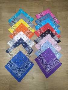 100% Cotton Paisley Printed Bandana Multi-Use <b>Head</b> Scarf & Neck <b>Wrap</b> - Product Image 6