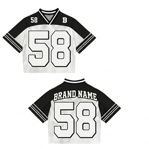Best Seller Custom Football Jersey Football Uniform Crop Jersey Top Custom Cropped Tee Shirt - Product Image 6