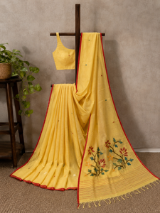 Sari en coton Jamdani, tissé à la main, de qualité supérieure, pour femme, idéal pour le bureau, sari indien pour femme - Product Image 3