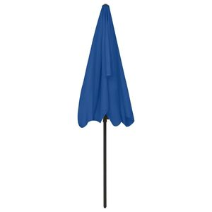 Sombrilla de Playa Plegable de Poliéster Azul Celeste de 78.7x49.2 Pulgadas para Protección Solar en la Playa - Product Image 5