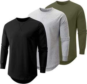 เสื้อคอกลมแบบใหม่ปี 2025 แขนยาวสั่งทำได้ ผ้าสีพื้นแบบวินเทจ ล้างสีแบบแอซิด หนัก 310GSM ผ้าฝ้าย 100% แห้งเร็ว ระบายอากาศได้ดี - Product Image 3