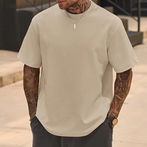 Men <b>Acid</b> Wash Tee Oversized <b>Drop</b> Shoulder Boxy Fit Short Sleeve Casual Cotton Loose Fit Streetwear Top top mens oversized boxy - Product Image 1