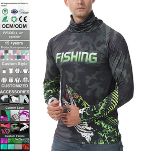 Vêtements de pêche à manches longues à séchage rapide du fabricant OEM, protection UV UPF 50, respirants, imprimés, équipement de pêche en Spandex/Polyester - Product Image 2