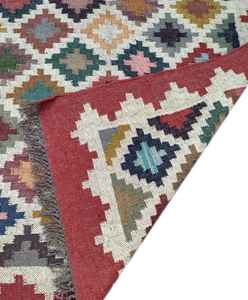 Alfombra de Piso Estampada para Meditación, Alfombras Kilim de Yute y Lana Tejidas a Mano para Sala de Estar, Dormitorio y Estudio - Product Image 4