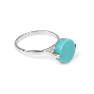 แหวนเงินแท้ประดับพลอยประจำเดือนเกิดสำหรับผู้หญิง เครื่องประดับอัญมณีคุณภาพสูง ชุบทองคำแท้ ประดับด้วยเทอร์ควอยซ์ธรรมชาติจากแอริโซนา สำหรับส่งออก - Product Image 3