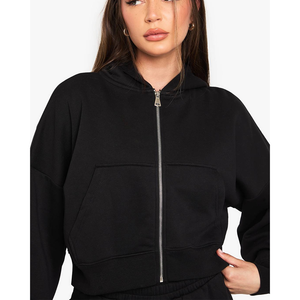 Sweat à capuche sportif d'entraînement 2026, coupe régulière, épaules tombantes, noir, taille XL, avec double fermeture éclair, en polyester, motif graphique personnalisé - Product Image 6