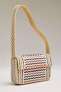 Bolso de Hombro Vintage Verde con Cuentas y Solapa para Mujer, con Bordado Floral Rosa - Product Image 4