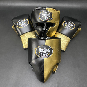 Manufacture Fight Gear No Boxing No Life Boxing Sparring Set 100% Genuine Leather 4-layer Thick Padding <b>Moisture</b> Wicking - Product Image 1
