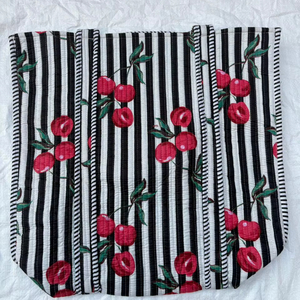 Handmade Quilted Cotton Tote Bag Eco Friendly Reusable Shopping Carry Bag Stylish Durable Everyday Cotton Tote - Product Image 1