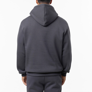 Ensemble de survêtement décontracté personnalisé pour homme, 2 pièces, coupe ample, automne, sweat à capuche et pantalon de jogging, épais, oversize, uni, polyester/coton, respirant - Product Image 3