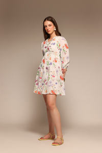 Vestido Mini Ajustado y Evase con Estampado Floral Blanco de Diseño Superior para Mujer, Nuevos Looks, el Mejor Diseño Casual para Uso Diario a un Precio Accesible - Product Image 4