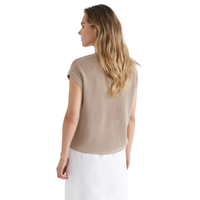 Haut tricoté à manches courtes pour femme, avec épaules dégagées, texturé, d'été, décontracté, coupe ample, respirant, pull tendance