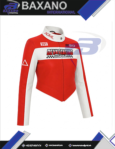 Delta | Sigma | Theta Sorority Devastating Divas PU Leather Women's <b>Racer</b> <b>Jacket</b> Cropped Slim Fit Silhouette Motorbike Racing - Product Image 5