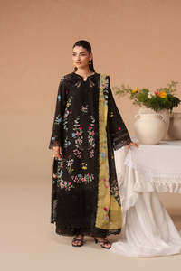 Élégant Salwar Kameez pour femme en modal de soie et mousseline brodée bleu marine, coupe ample, longueur ras du sol, style traditionnel indien/pakistanais - Product Image 6