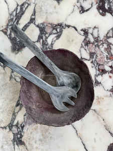 Vente chaude 2024 Nouvelle Arrivée Résine Aqua Swirl Salade Serveur Poignée Cuillère À La Main Ange Couverts Salade Ensemble pour Servir Des Salades - Product Image 4