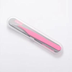 Precision Stainless Steel Eyelash Tweezers Pink Smooth Tip Beauty Tool Series Packaging - Product Image 5